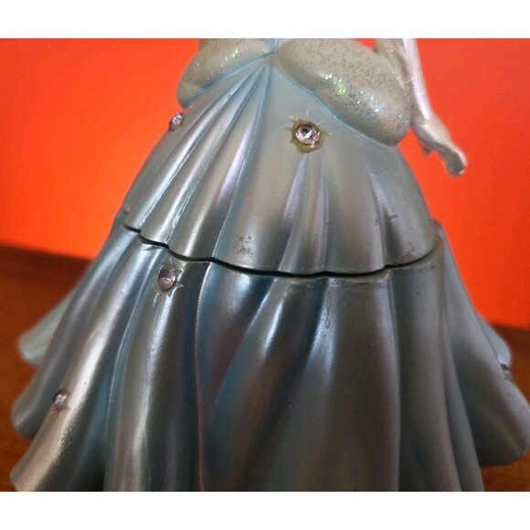 Vintage Disney Princess Cinderella Figurine Rhinestone Trinket Box F.A.B NY - Picture 14 of 14